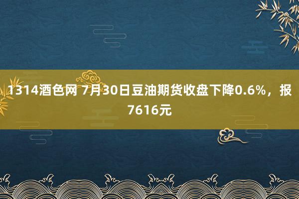 1314酒色网 7月30日豆油期货收盘下降0.6%，报7616元