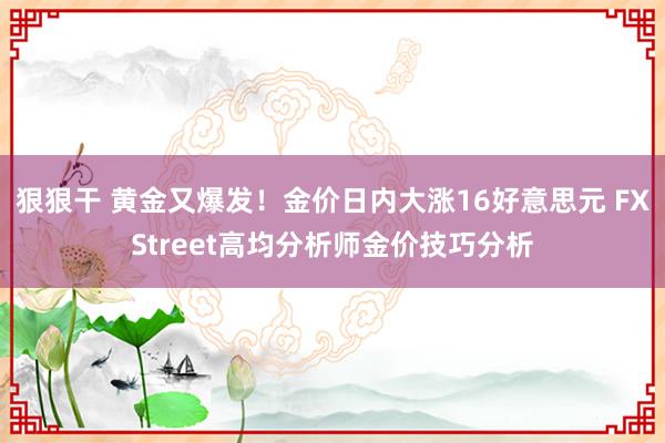 狠狠干 黄金又爆发！金价日内大涨16好意思元 FXStreet高均分析师金价技巧分析