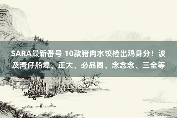 SARA最新番号 10款猪肉水饺检出鸡身分！波及湾仔船埠、正大、必品阁、念念念、三全等