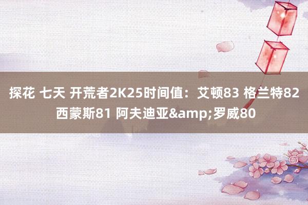 探花 七天 开荒者2K25时间值：艾顿83 格兰特82 西蒙斯81 阿夫迪亚&罗威80