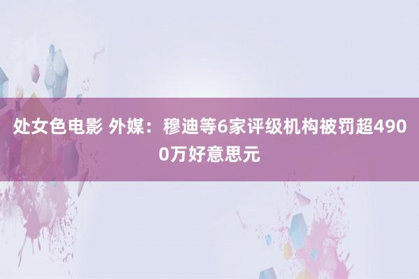 处女色电影 外媒：穆迪等6家评级机构被罚超4900万好意思元