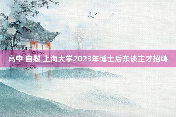 高中 自慰 上海大学2023年博士后东谈主才招聘